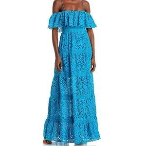 Alice and Olivia Ocean Blue Kia Cotton Maxi Dress, Size 0